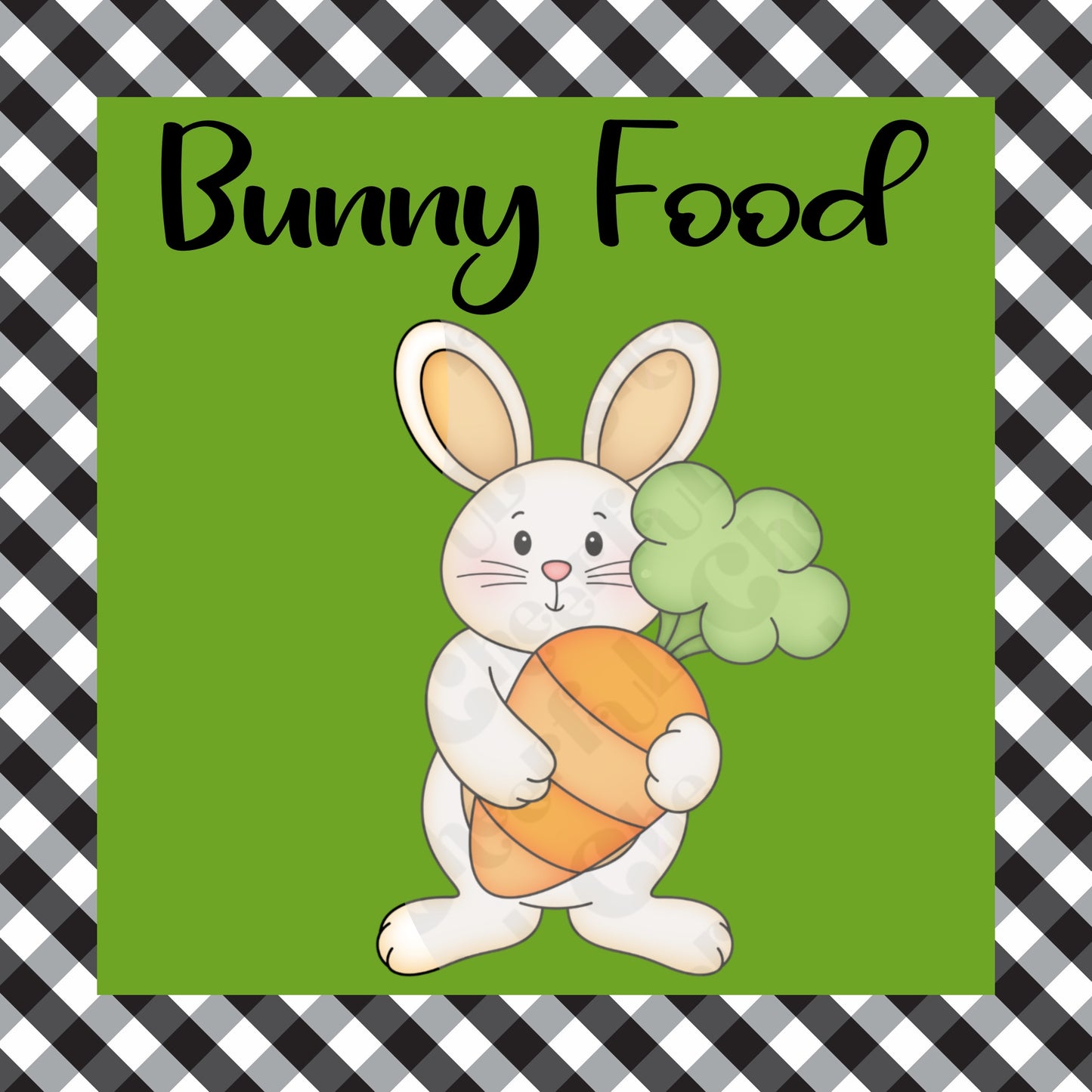 3 inch Easter bunny food gift tag for decorated cookies Digital Download