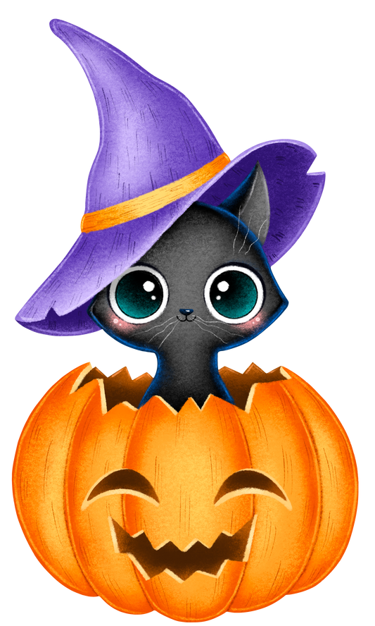 Halloween Black Cat in a pumpkin Cookie Cutter