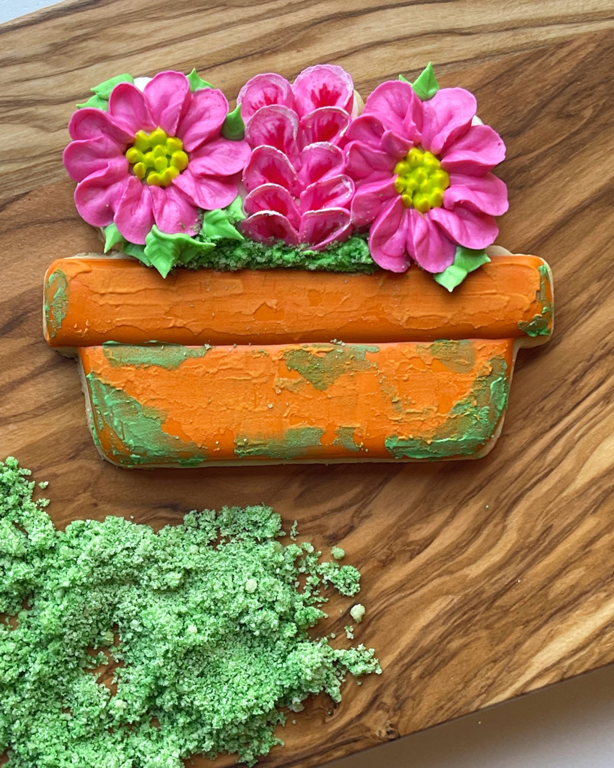 Spring planter box filled with flowers cookie cutter