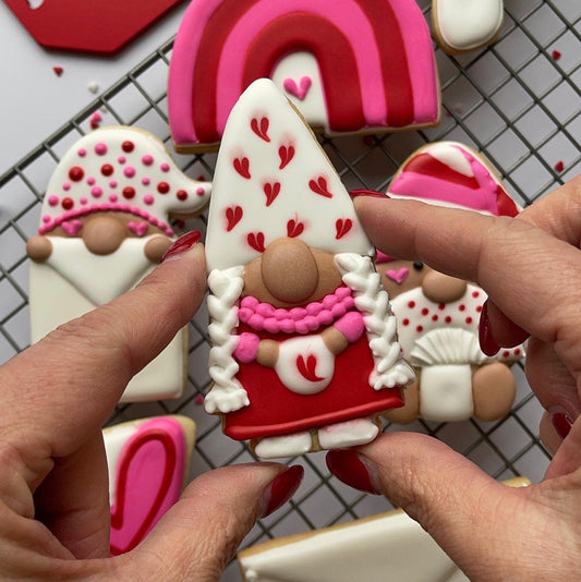 Gnome girl Valentine cookie cutter