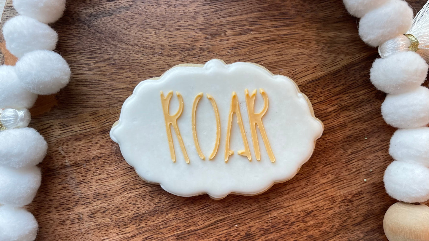 Roar plaquecookie cutter