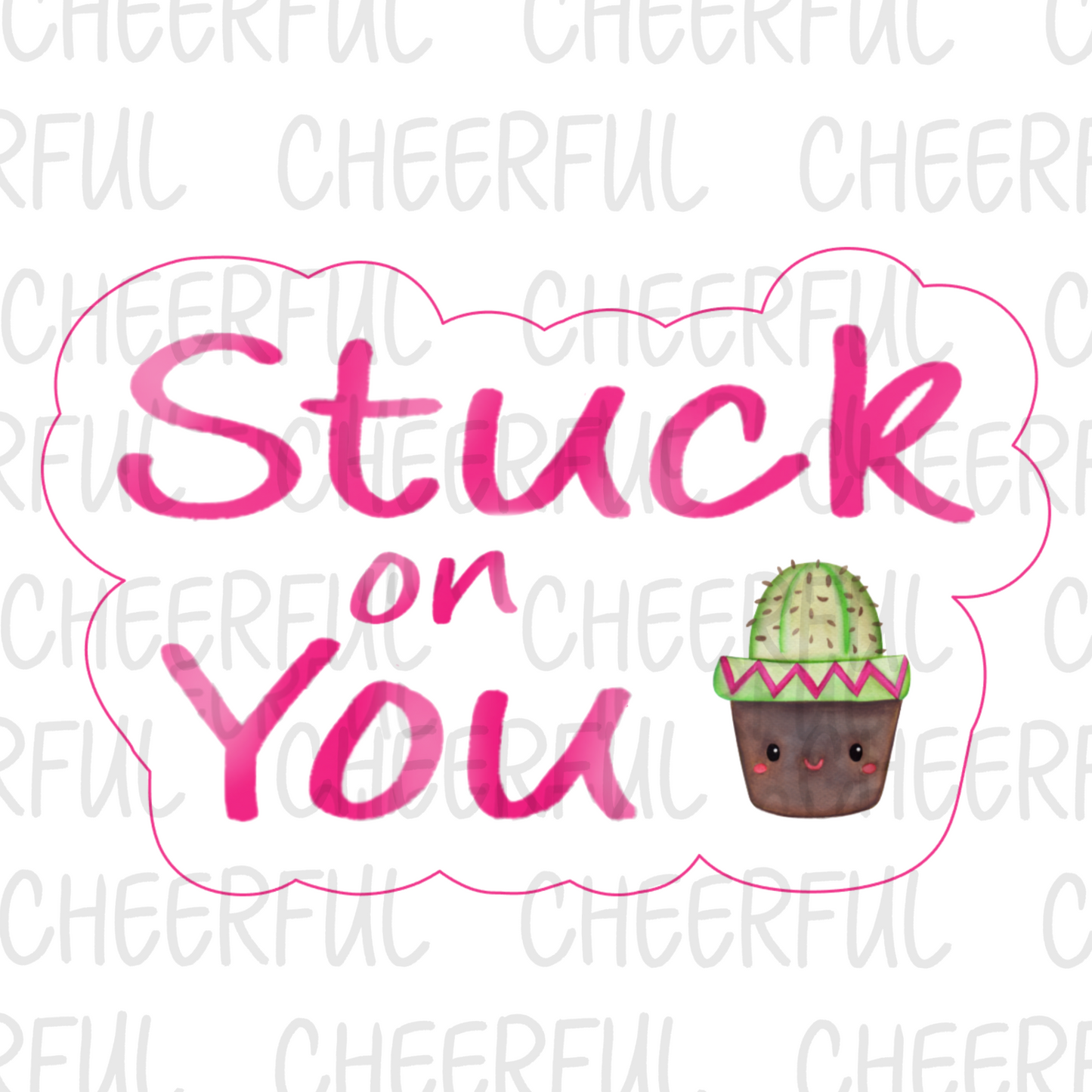 Stuck on you plaque cookie cutter