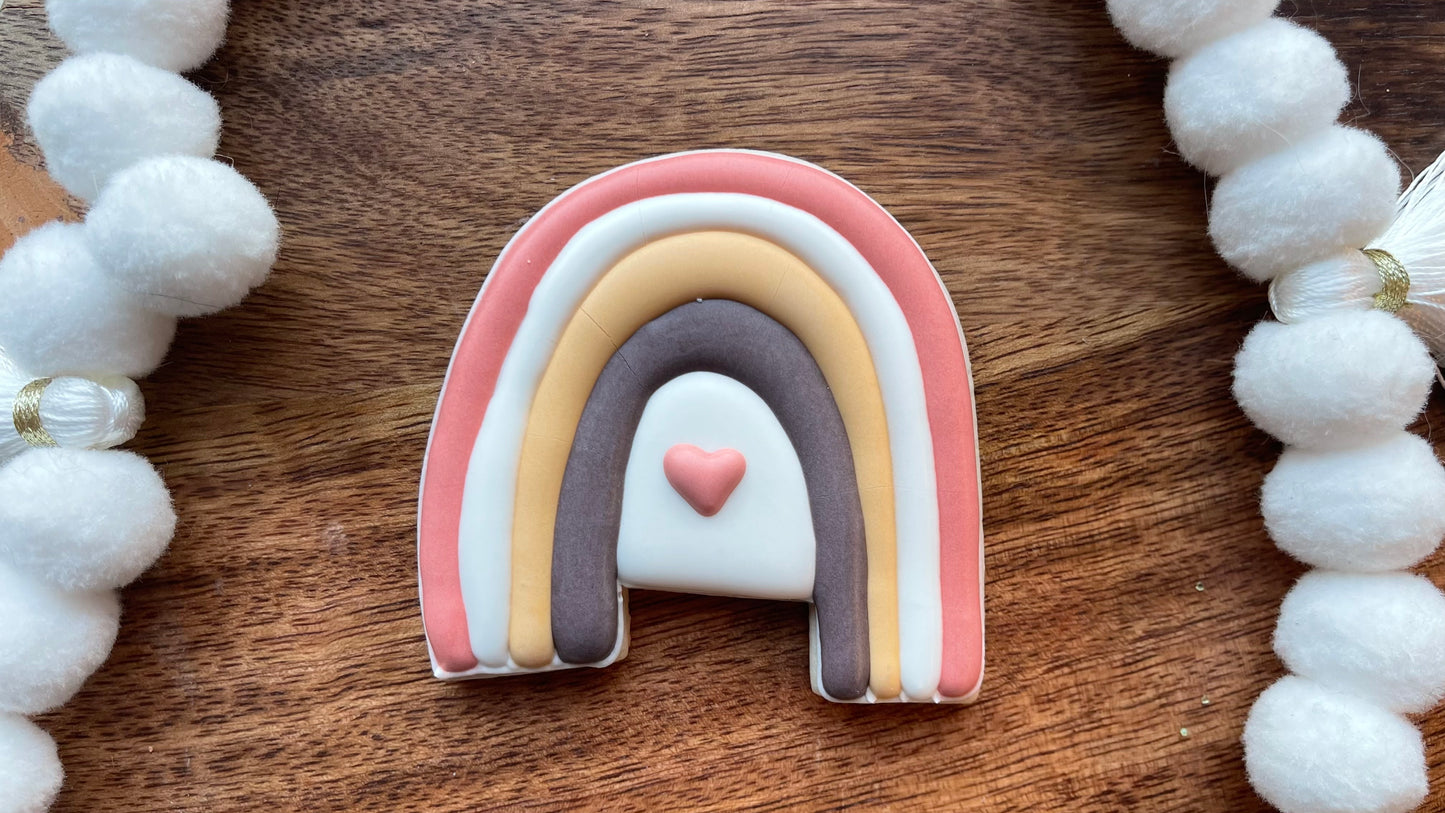 Rainbow with heart cookie cutter