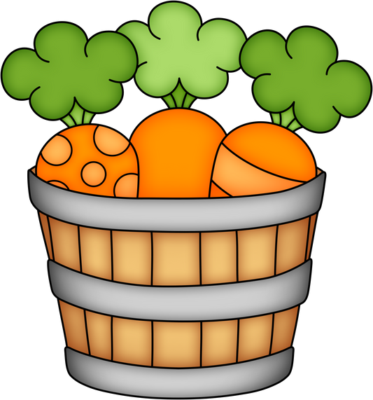 Basket filled with carrots Easter Spring cutter