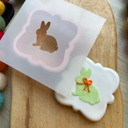 Plaque Cookie cutter and bunny stencil