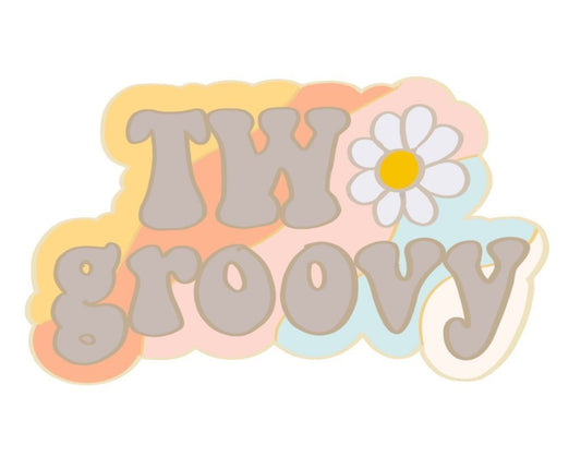 Two groovy birthday plaque cookie cutter