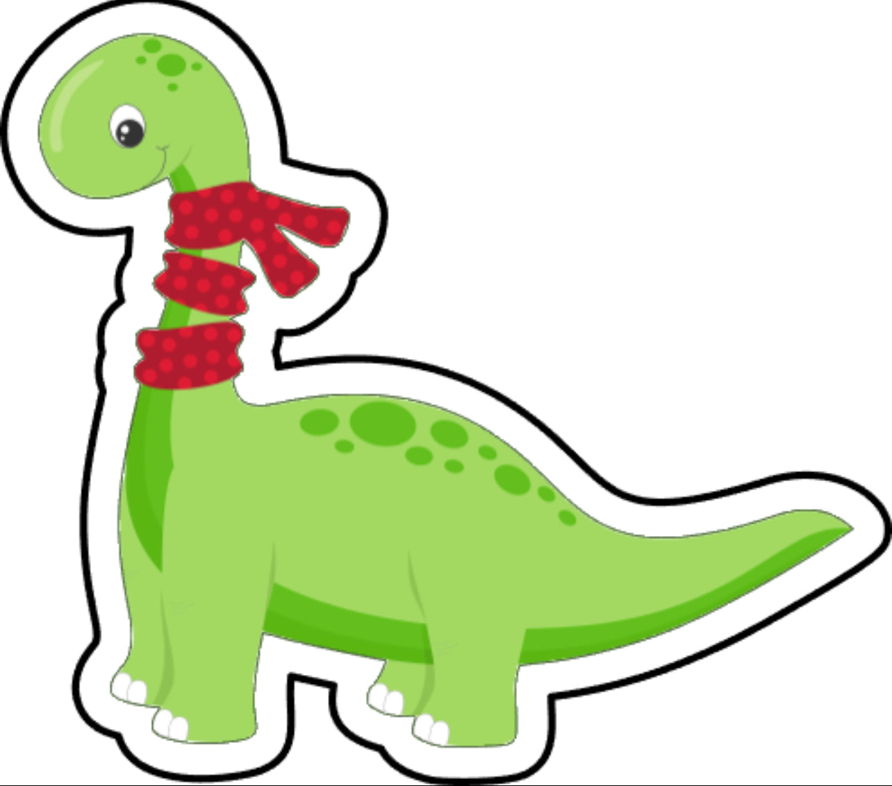 brontosaurus cookie cutter wearing a scarf