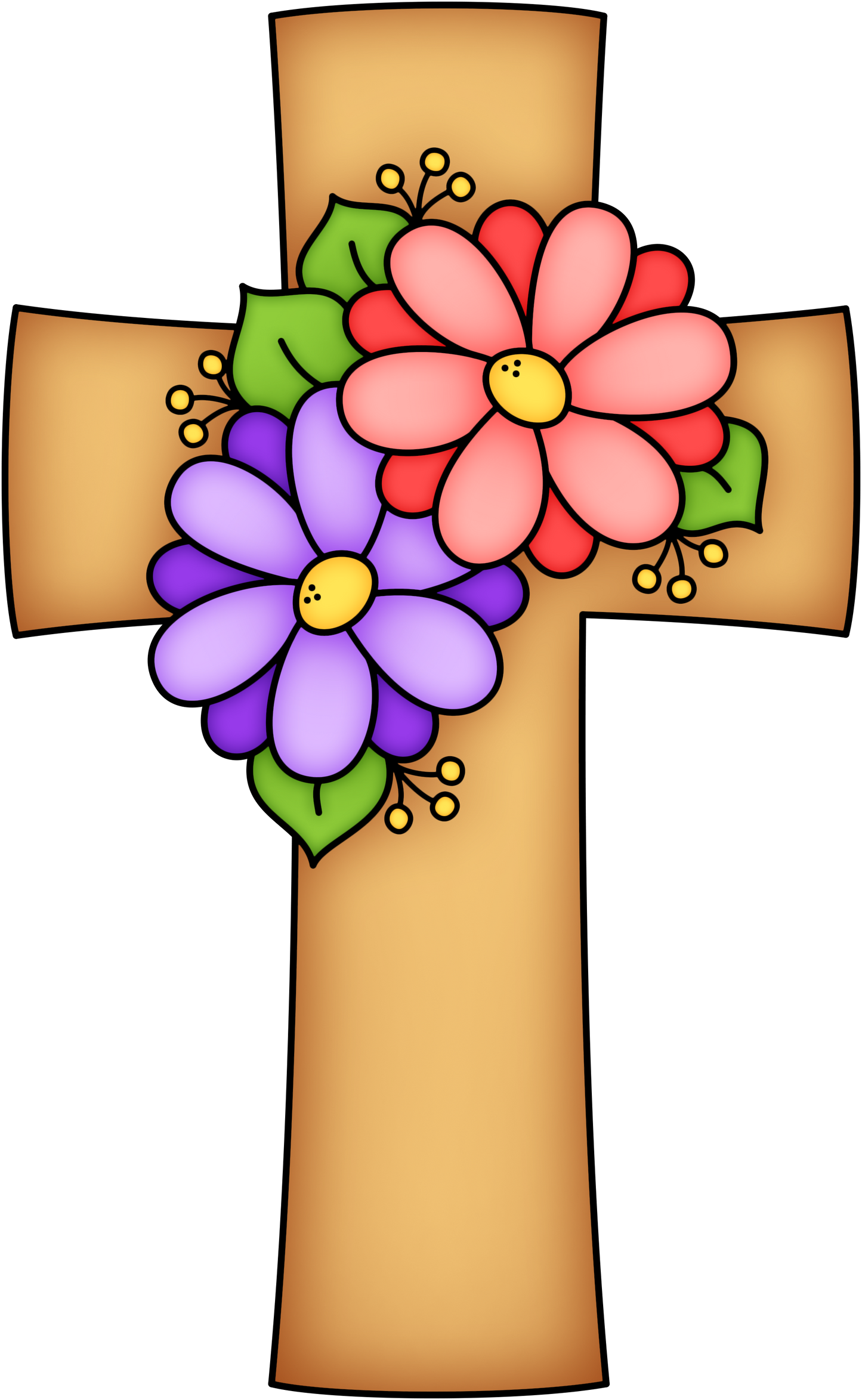 Cross with flowers Easter Spring cutter